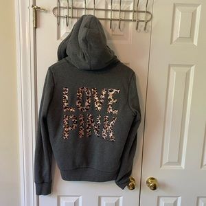 PINK faux fur lined hoodie